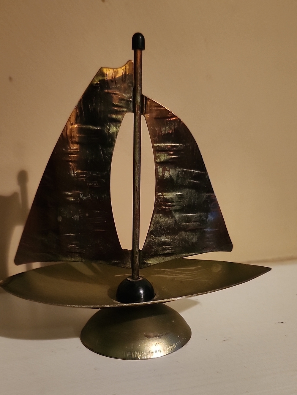 Vintage Brass Sailboat Sculpture Brass Model Yacht